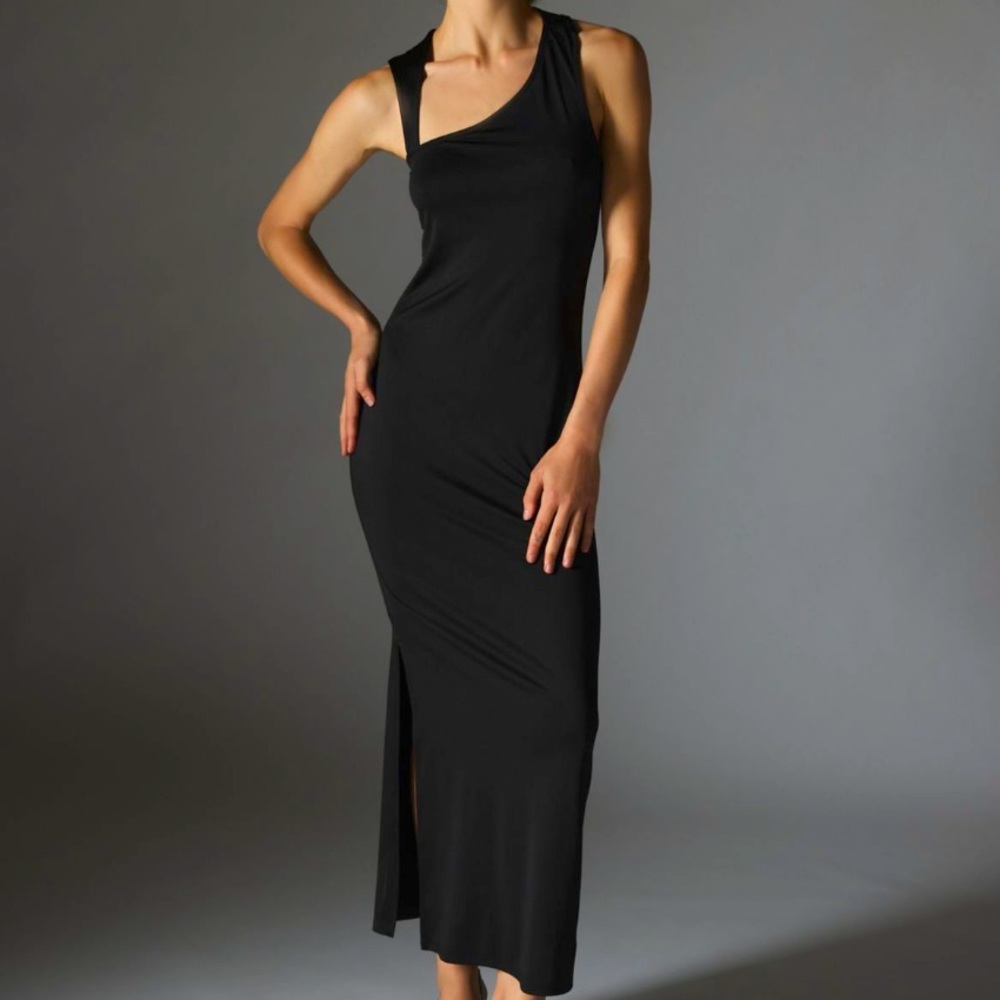 Modern minimal Silence + Noise black maxi dress